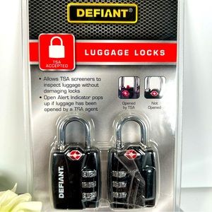 Defiant Luggage Locks Two TSA Accepted NEW